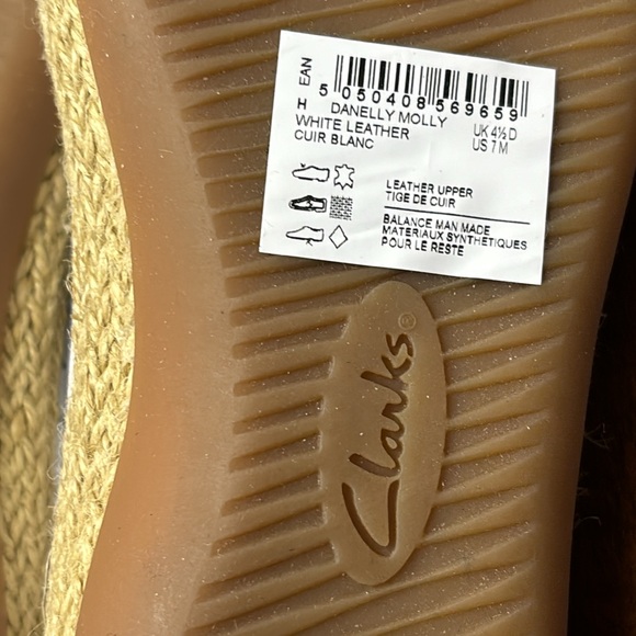 Clarks Danelly Molly Women's Size 7 Shoes 
White Leather Slip On Loafers - Picture 6 of 6